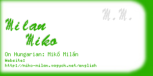 milan miko business card